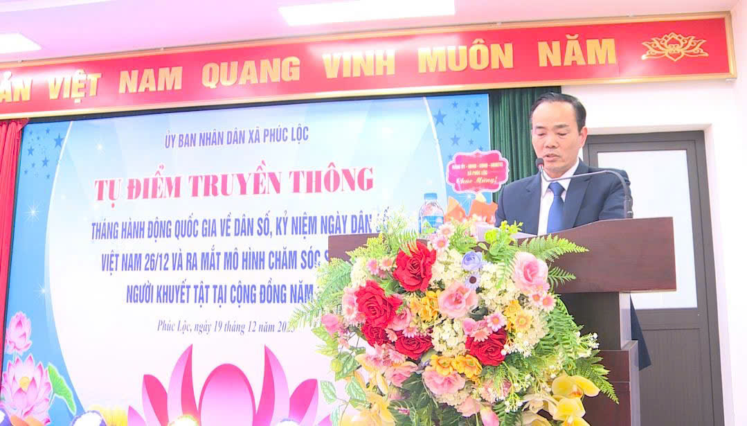 UBND xã Phúc Lộc tổ chức Tụ điểm truyền thông Tháng hành động quốc gia về dân số, kỷ niệm Ngày Dân số Việt Nam (26/12) và ra mắt mô hình chăm sóc sức khỏe người khuyết tật tại cộng đồng năm 2025